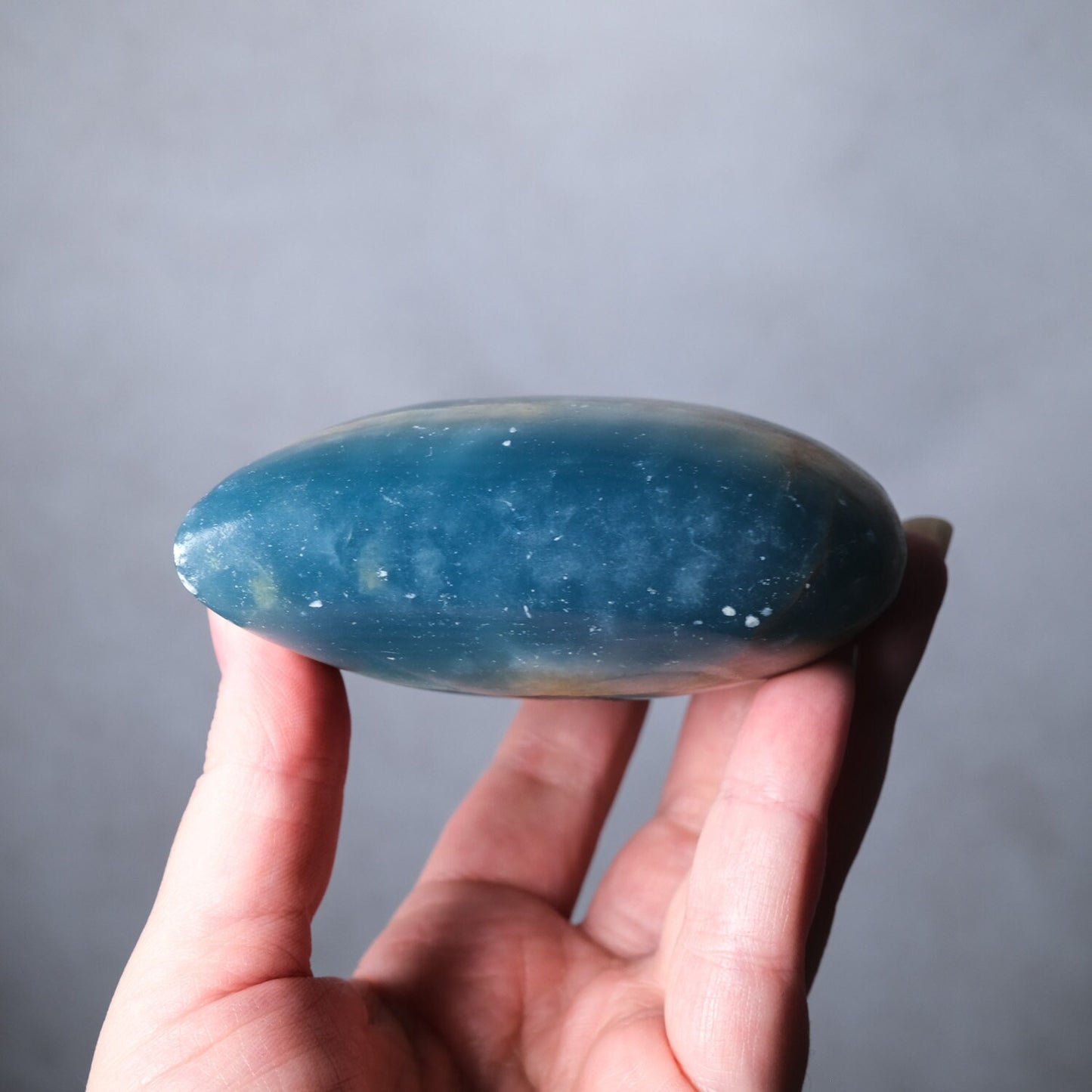 XL Lemurian Aquatine Calcite Heart | Blue Onyx Crystal Heart