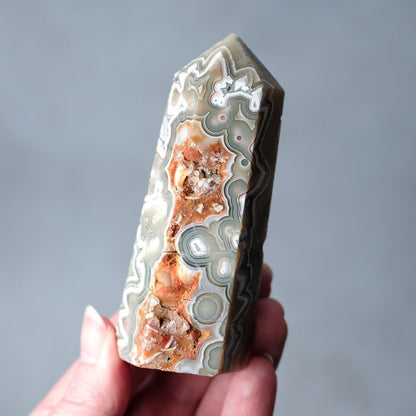 Crazy Lace Agate Tower | Lace Agate Crystal Point