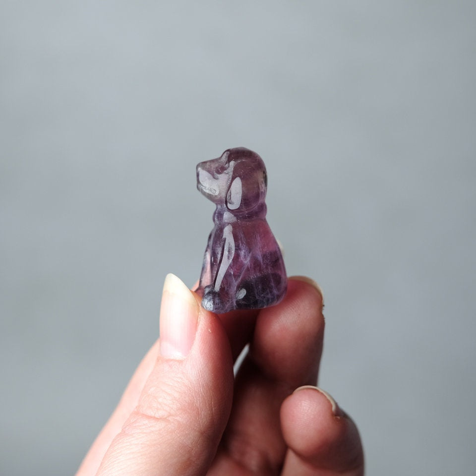 Fluorite Dog Carving | Mini Crystal Dog