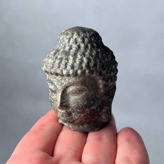 Pyrite Buddha Head Carving | Crystal Buddha