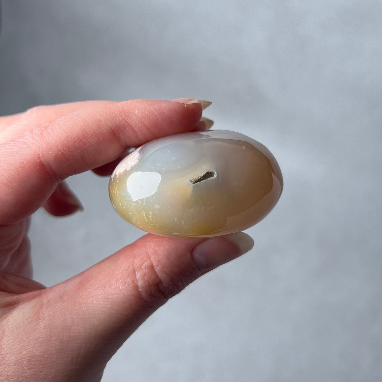 Flower Agate Palm | Cherry Blossom Agate Crystal Palm Stone