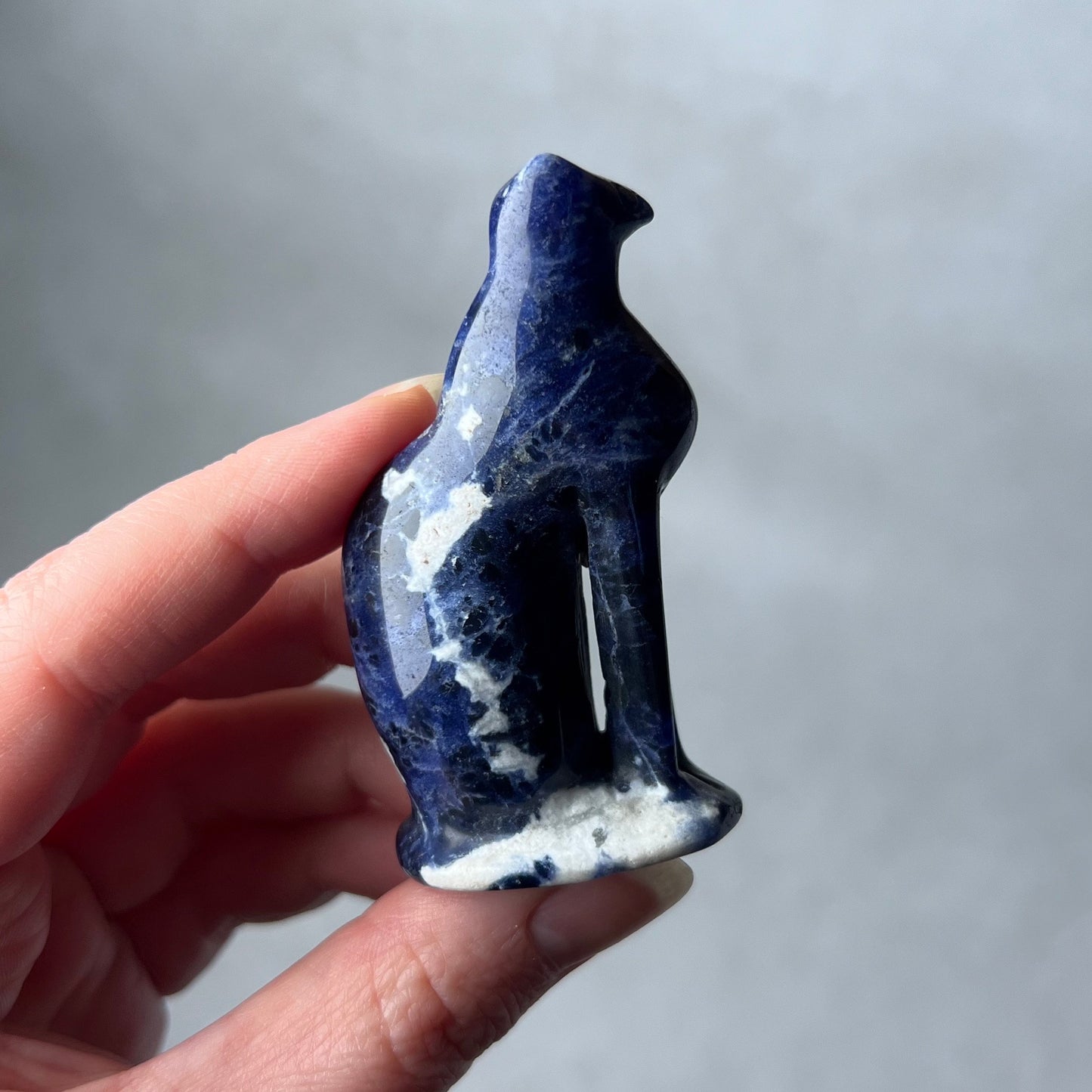 Sodalite Egyptian Cat Carving | Crystal Cat Figure