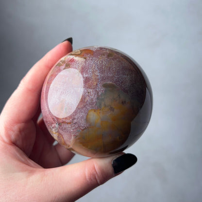 Petrified Wood Sphere | Fossilized Wood Crystal Sphere