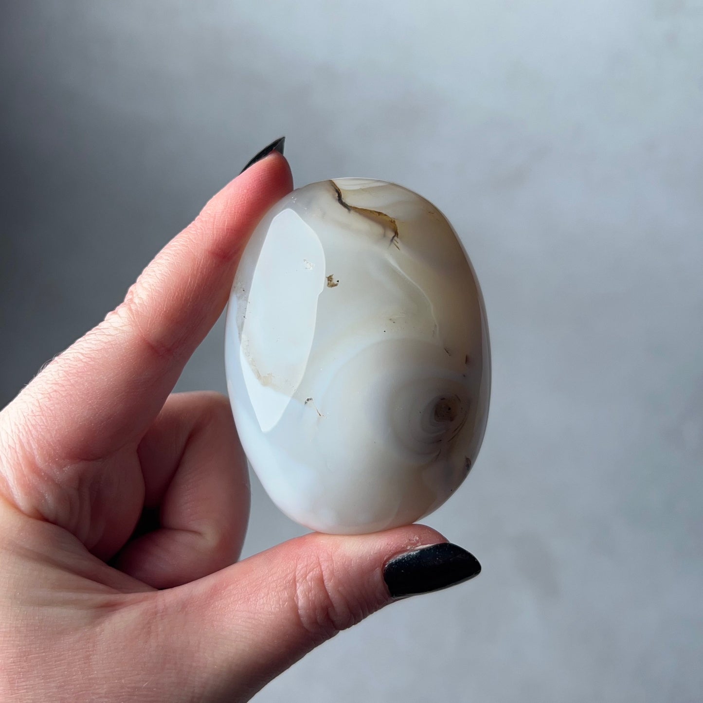 White Agate Palm | Agate Crystal Palm Stone