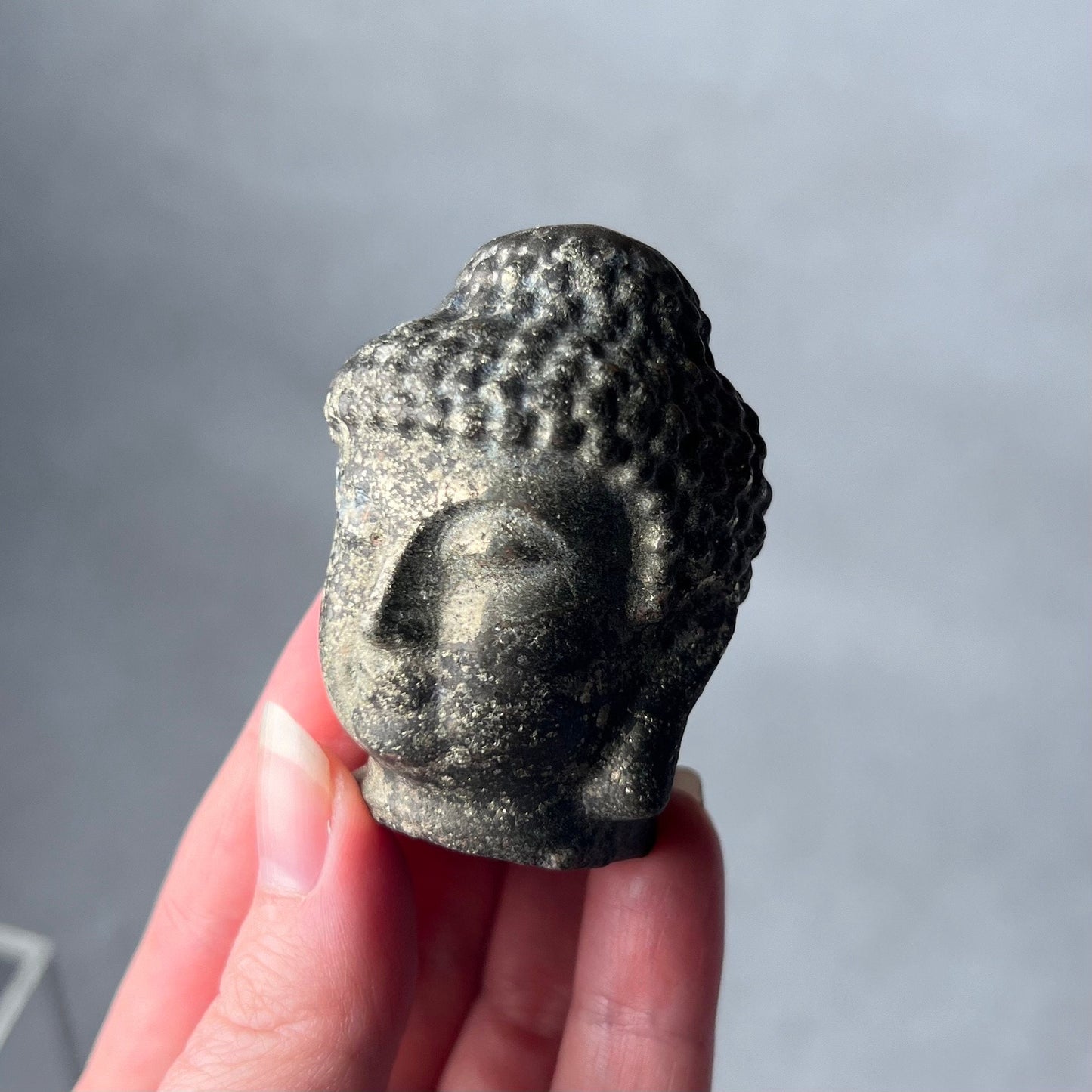 Pyrite Buddha Head Carving | Crystal Buddha