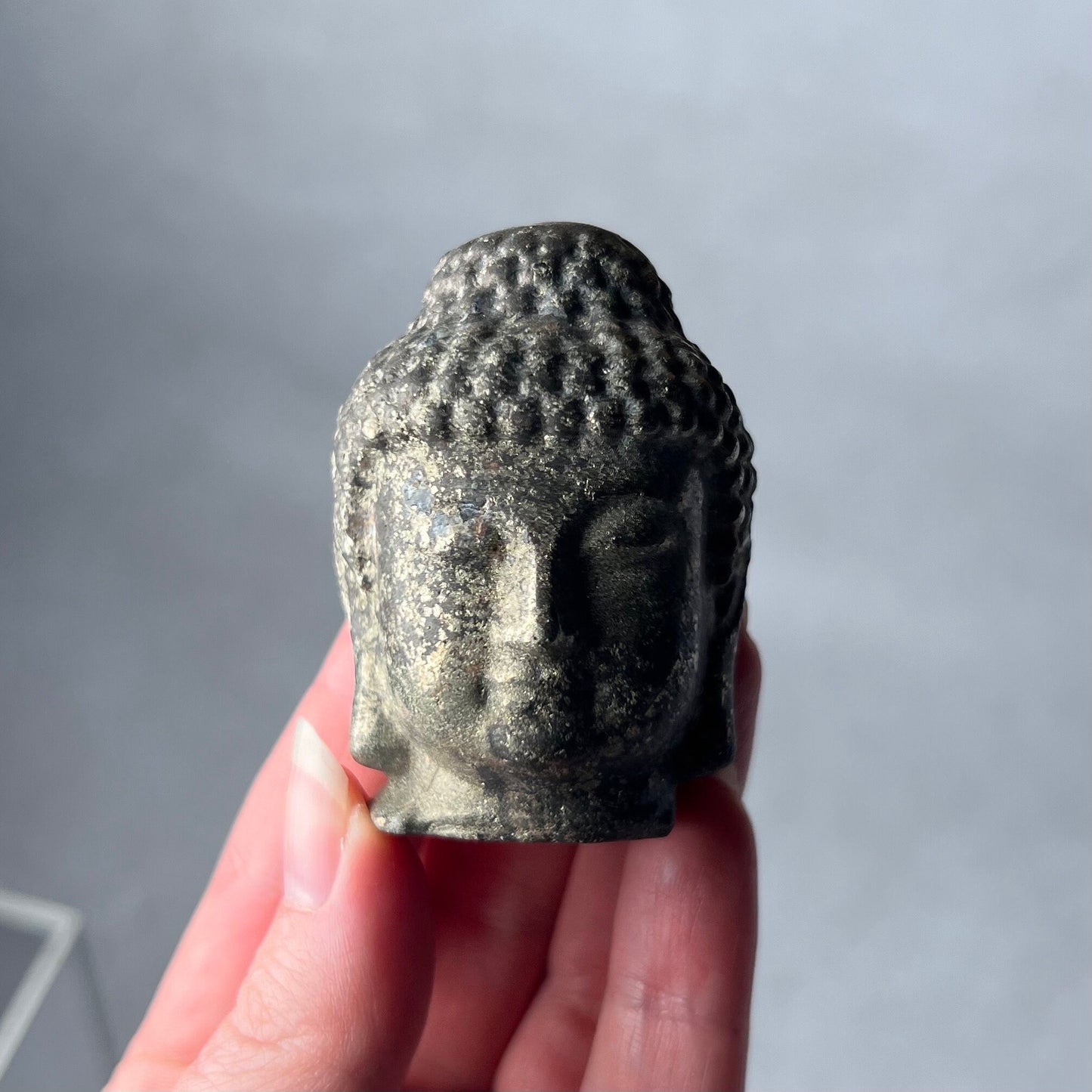 Pyrite Buddha Head Carving | Crystal Buddha