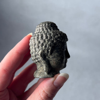 Pyrite Buddha Head Carving | Crystal Buddha