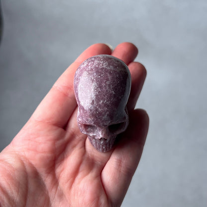 Lepidolite Skull | Lilac Lepidolite Crystal Skull