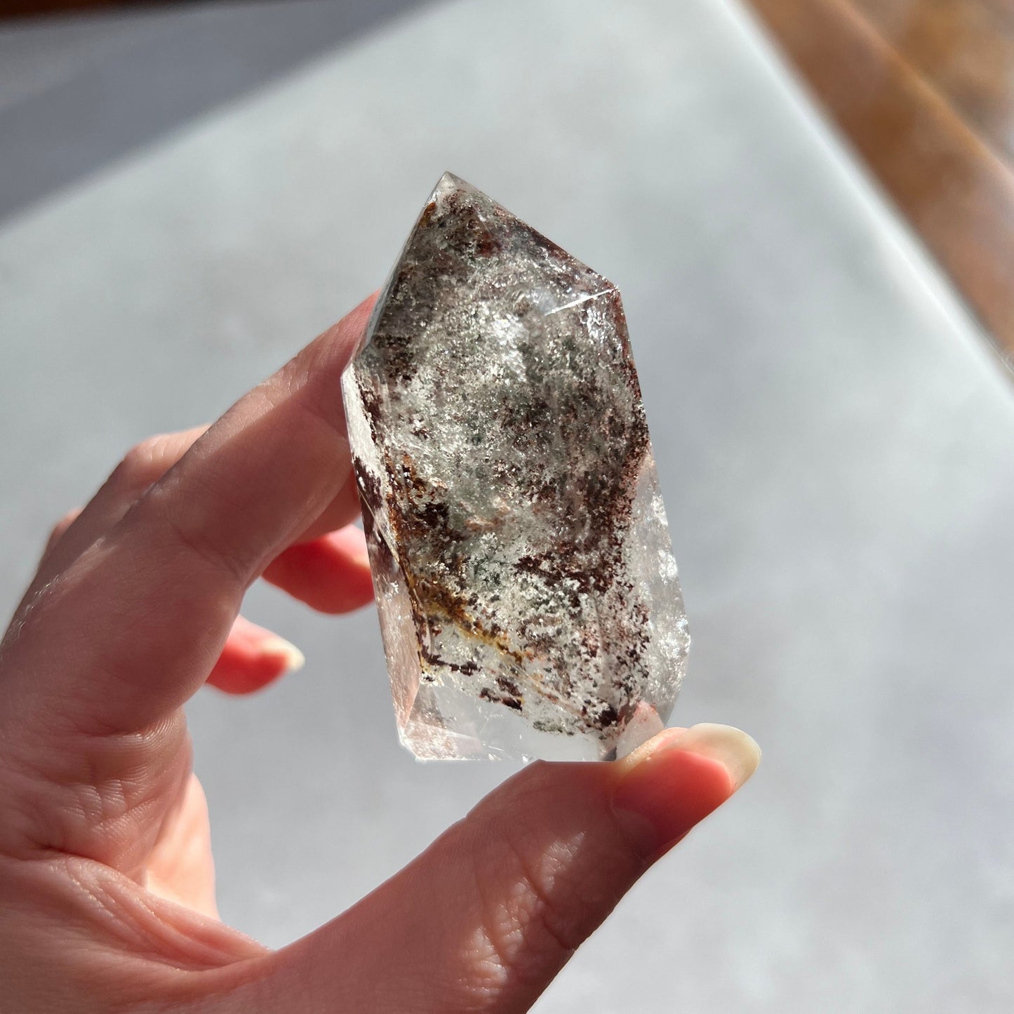 Garden Quartz Point | Lodolite Quartz | Dream Quartz Crystal Tower