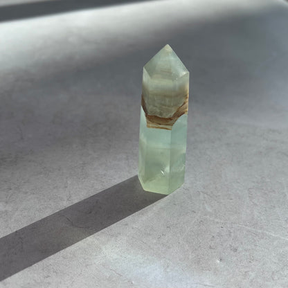 Lemurian Aquatine Calcite Point | Blue Onyx Crystal Tower