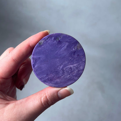 Purple Charoite Disc | Polished Charoite Crystal