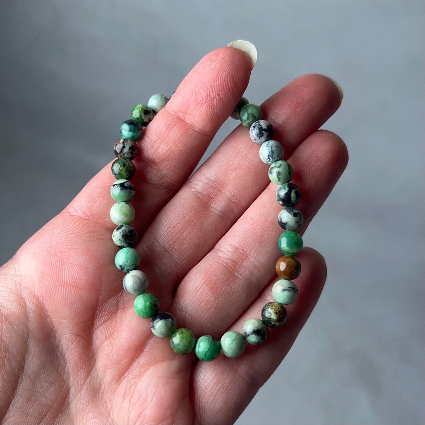 Variscite Bracelet | Green Variscite Crystal Stretch Bracelet