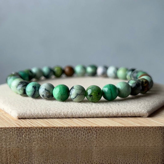 Variscite Bracelet | Green Variscite Crystal Stretch Bracelet