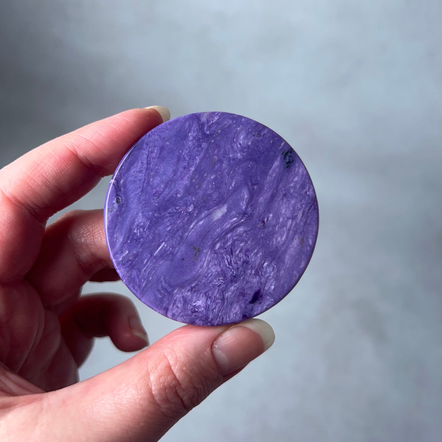 Purple Charoite Disc | Polished Charoite Crystal