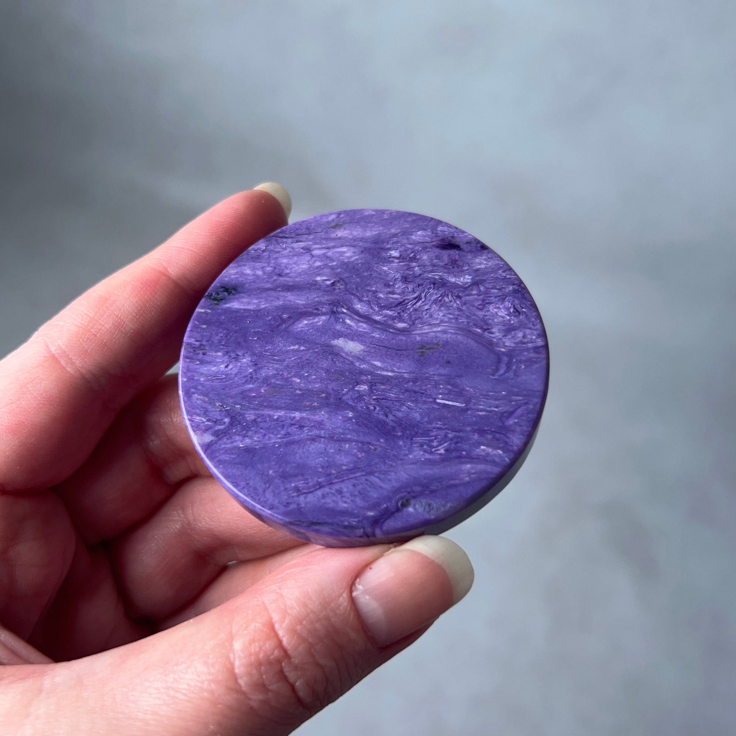 Purple Charoite Disc | Polished Charoite Crystal