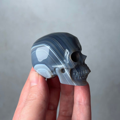 Banded Agate Crystal Skull | Quartz Skull Crystal