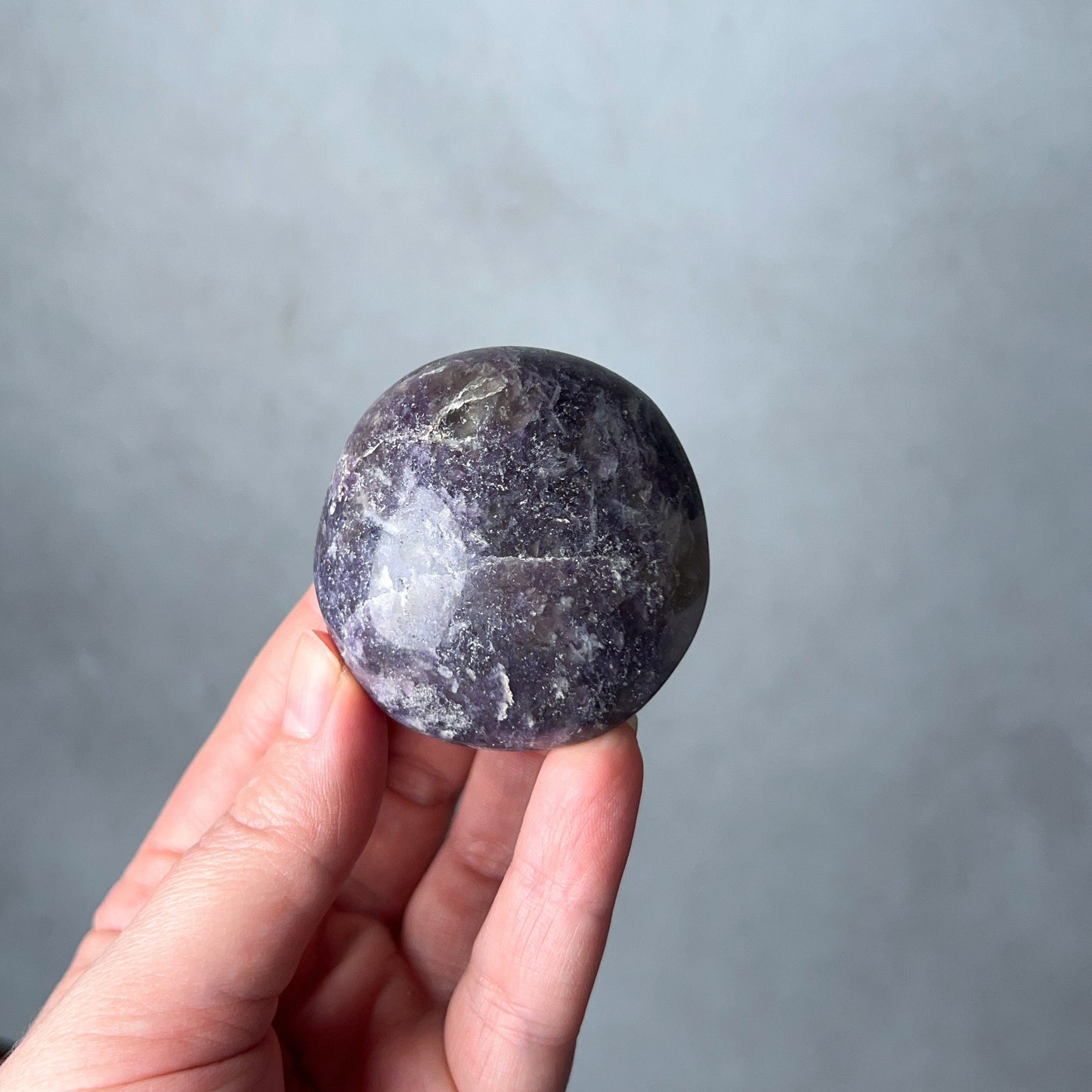 Unicorn Stone Palm | Lepidolite Tourmaline Crystal Palmstone