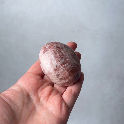 Rose Calcite Palm | Calcite Crystal Palmstone