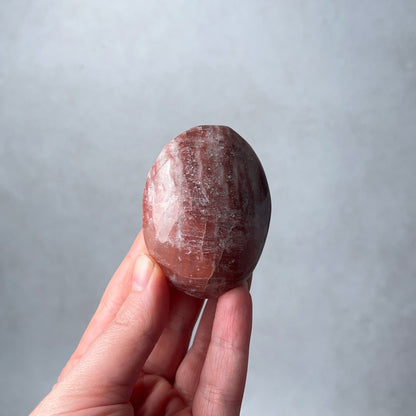 Rose Calcite Palm | Calcite Crystal Palmstone