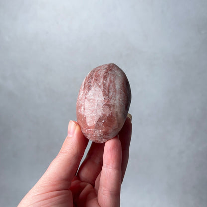 Rose Calcite Palm | Calcite Crystal Palmstone