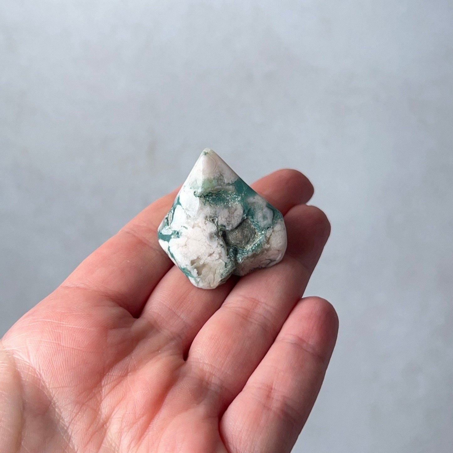 Rare Blue Flower Agate Crystal | Green Flower Agate Freeform