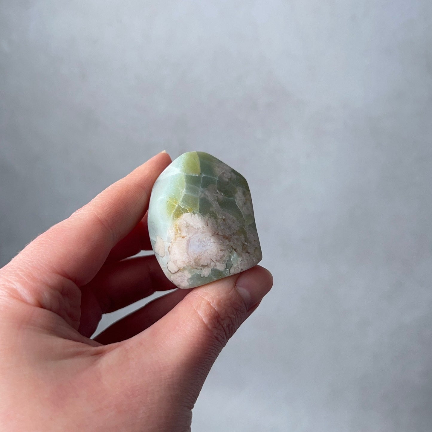 Rare Blue Flower Agate Crystal | Green Flower Agate Freeform