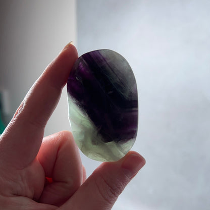 Feather Fluorite Palm | Snowflake Rainbow Fluorite Crystal