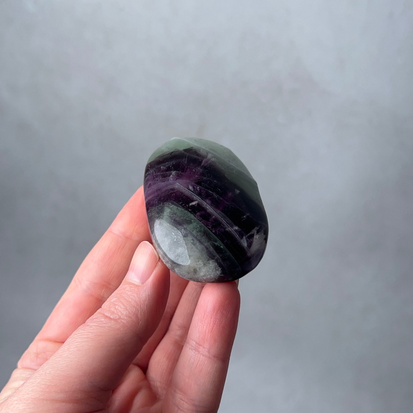 Feather Fluorite Palm | Snowflake Rainbow Fluorite Crystal