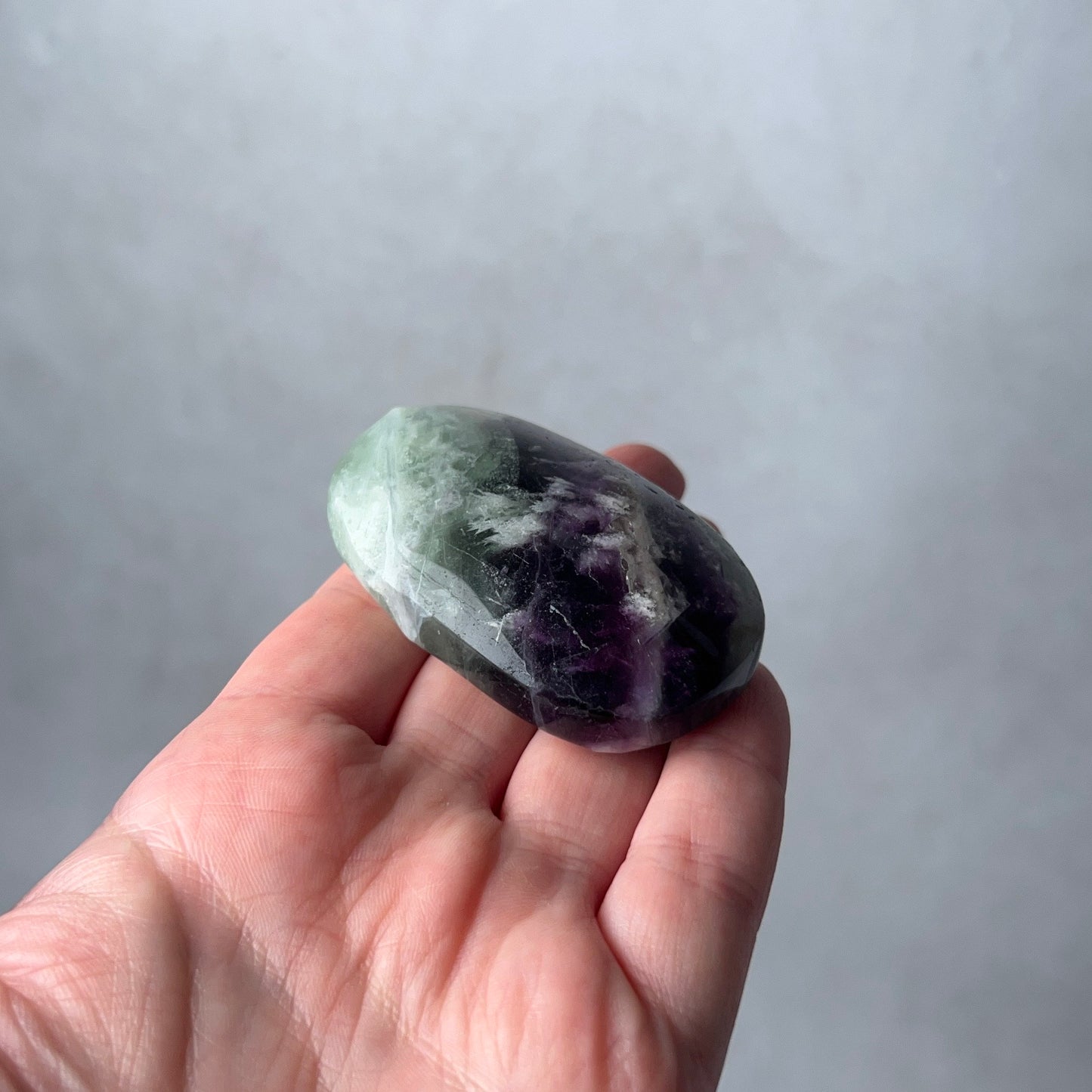 Feather Fluorite Palm | Snowflake Rainbow Fluorite Crystal