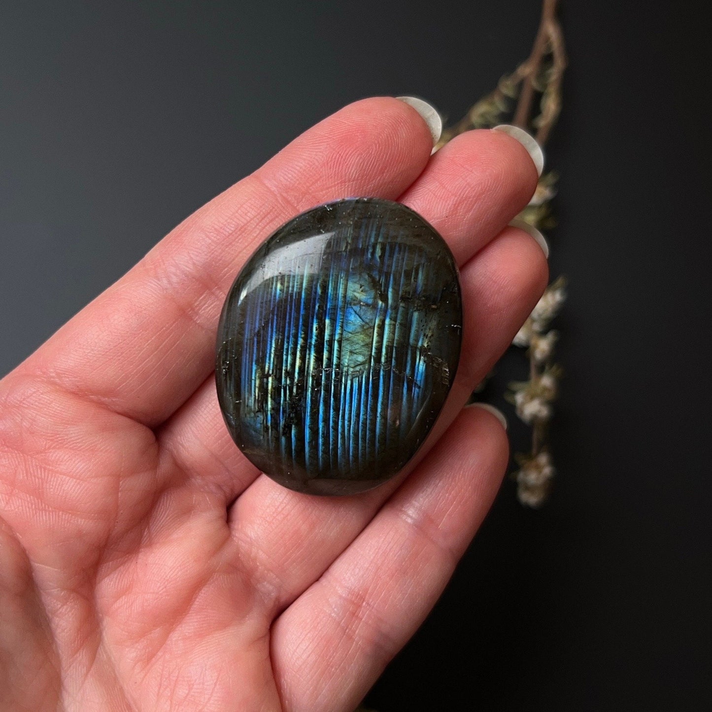 Flashy Labradorite Palm | Crystal Palm Stone