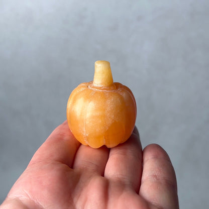 Orange Calcite Pumpkin Carving | Crystal Pumpkin