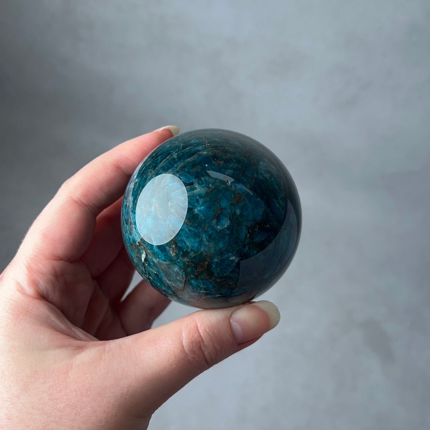 Teal Apatite Sphere | Blue Apatite Crystal Sphere