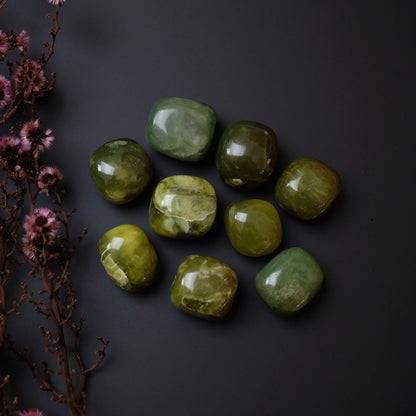 Serpentine Tumbles | Green Serpentine Crystal Tumbles