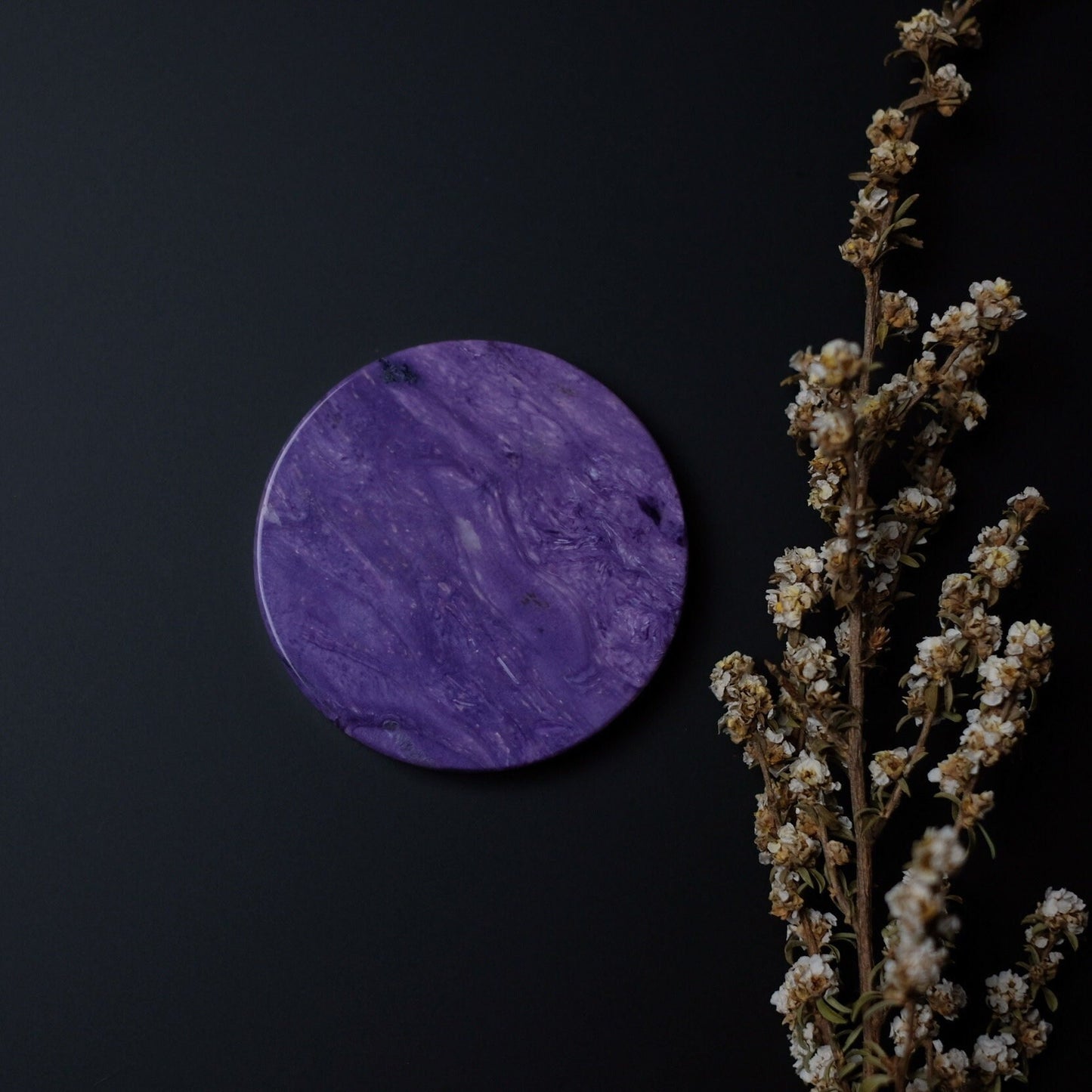 Purple Charoite Disc | Polished Charoite Crystal