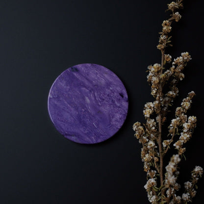 Purple Charoite Disc | Polished Charoite Crystal