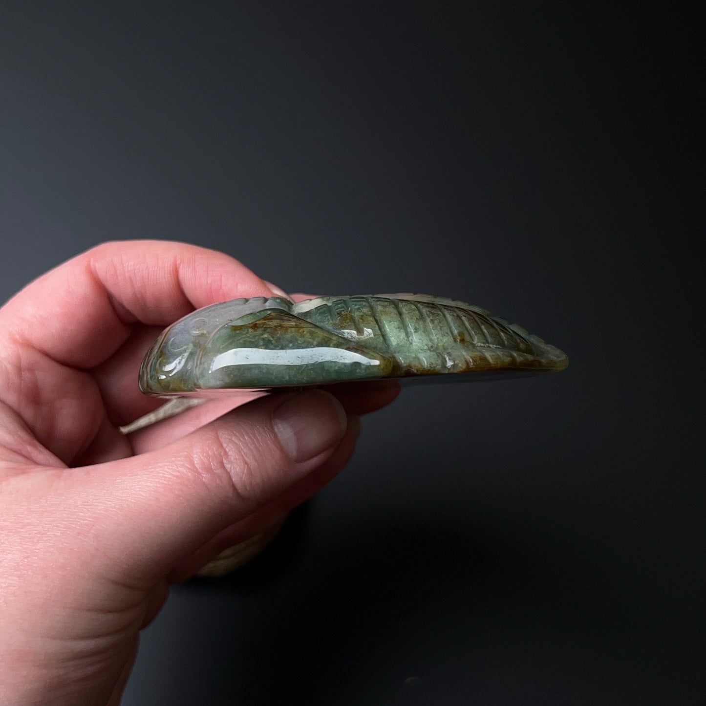 Moss Agate Trilobite Carving | Crystal Animal Carving