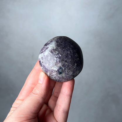 Unicorn Stone Palm | Lepidolite Tourmaline Crystal Palmstone