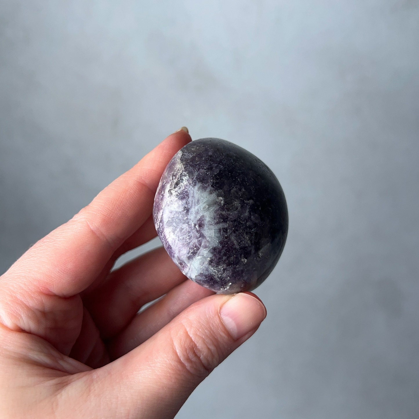 Unicorn Stone Palm | Lepidolite Tourmaline Crystal Palmstone