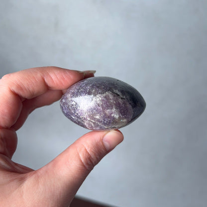 Unicorn Stone Palm | Lepidolite Tourmaline Crystal Palmstone