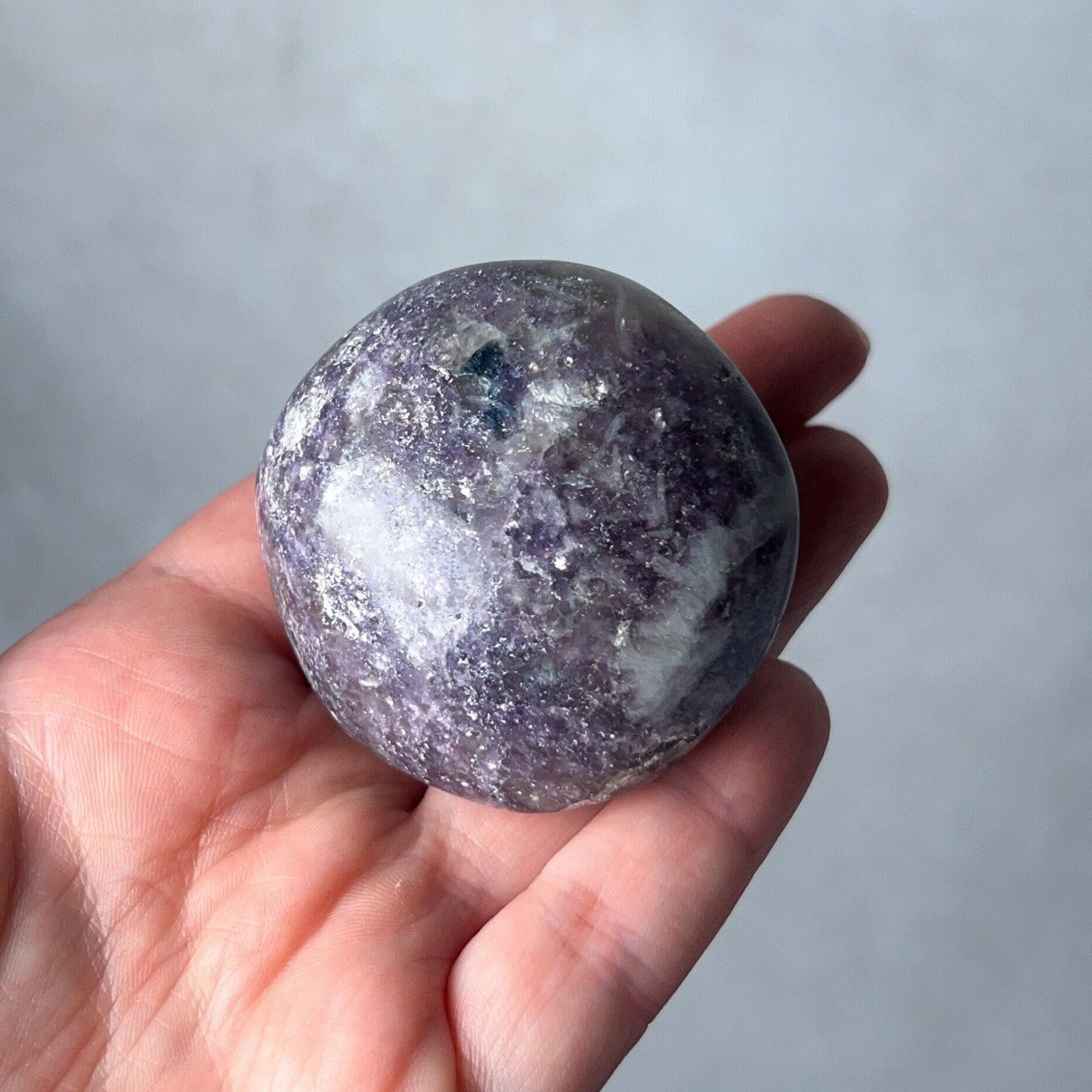 Unicorn Stone Palm | Lepidolite Tourmaline Crystal Palmstone