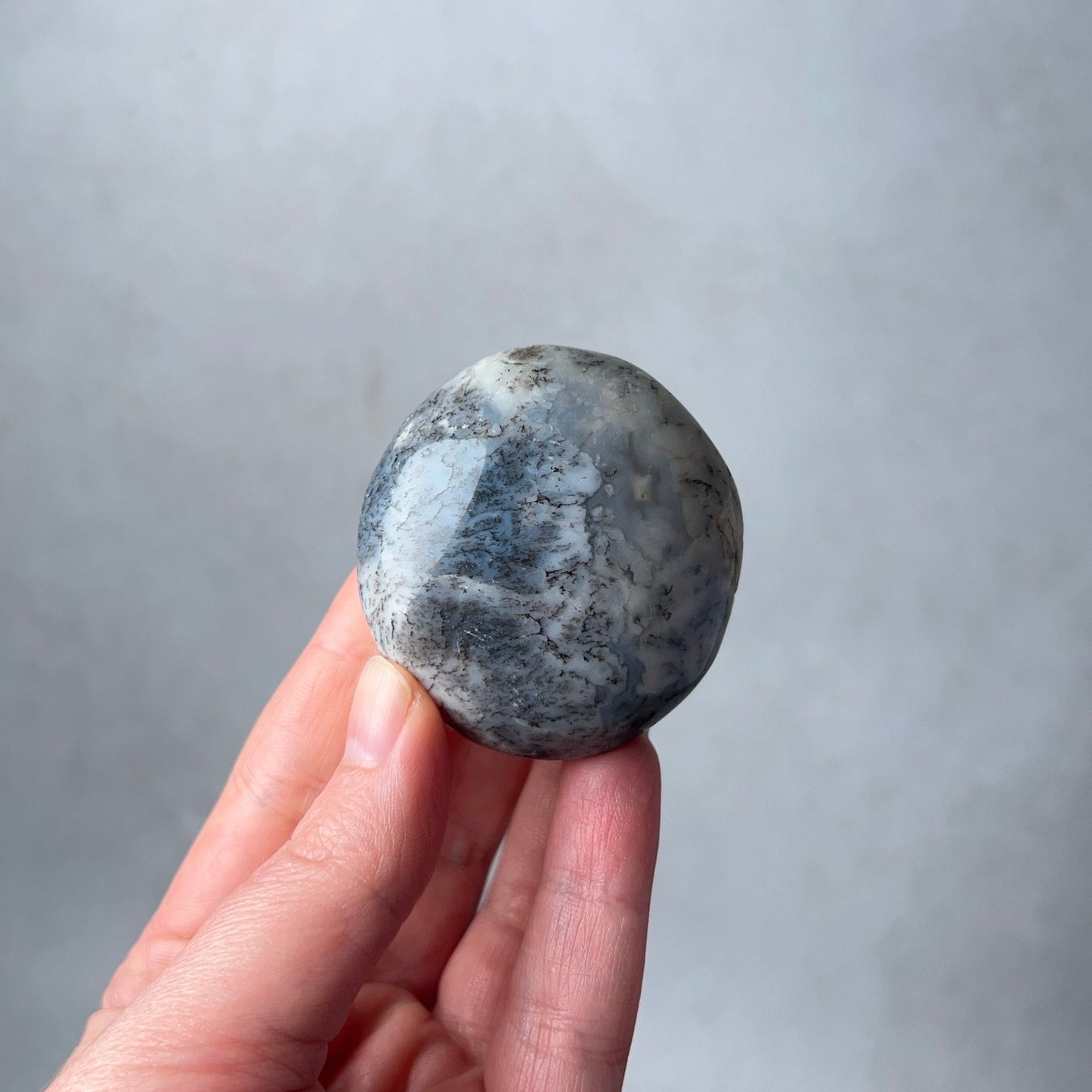 Merlinite Palm Stone | Dendritic Opal Palmstone