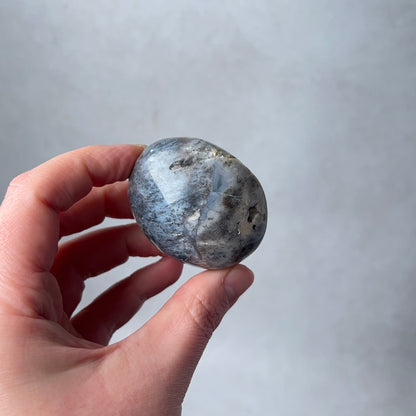 Merlinite Palm Stone | Dendritic Opal Palmstone