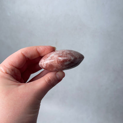 Rose Calcite Palm | Calcite Crystal Palmstone