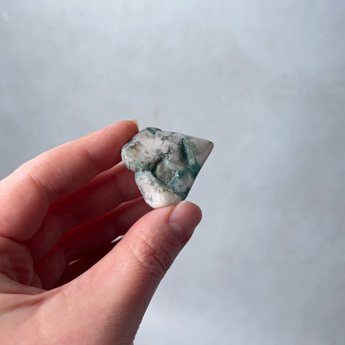 Rare Blue Flower Agate Crystal | Green Flower Agate Freeform