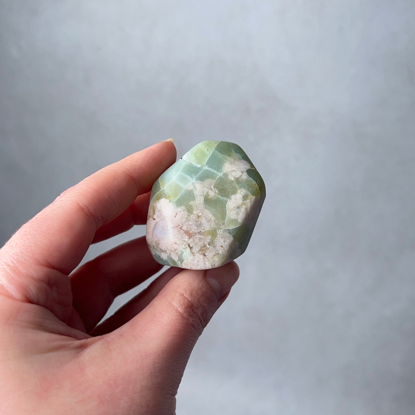 Rare Blue Flower Agate Crystal | Green Flower Agate Freeform