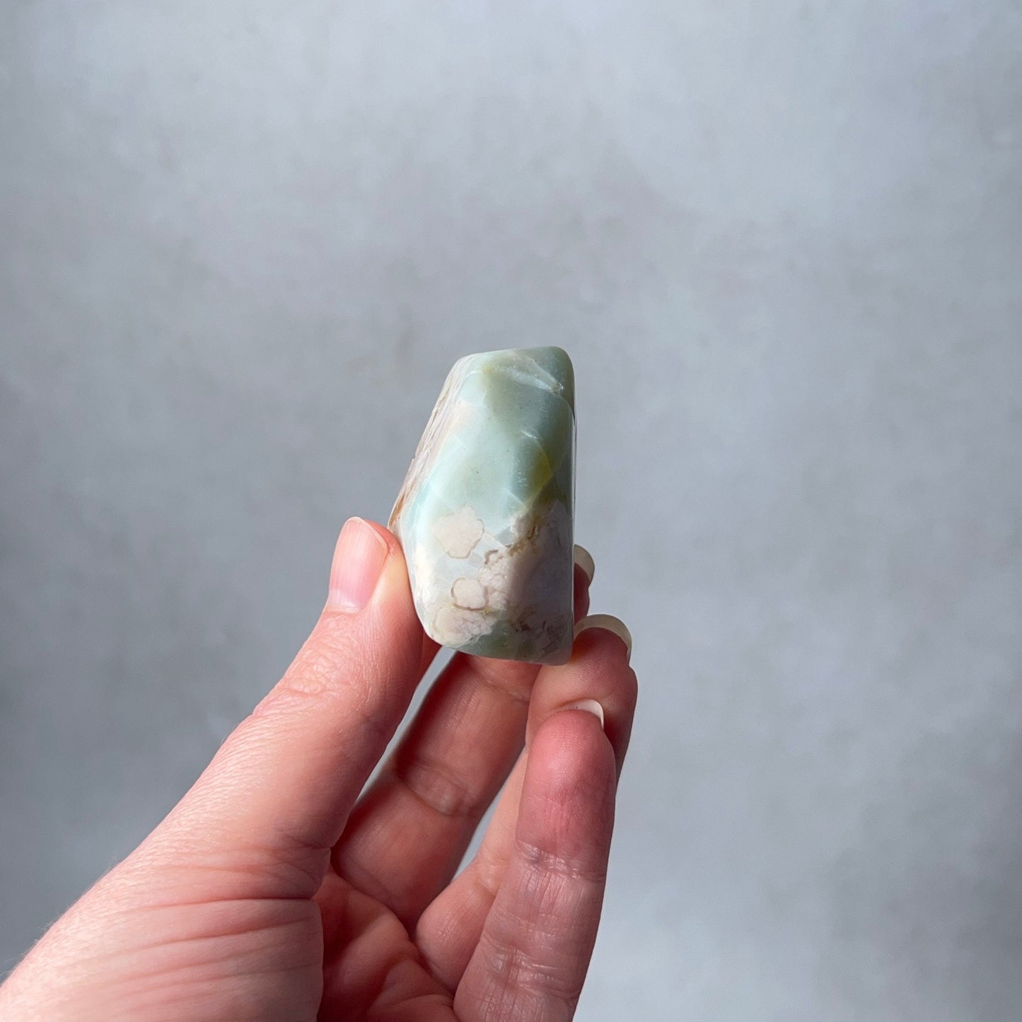 Rare Blue Flower Agate Crystal | Green Flower Agate Freeform