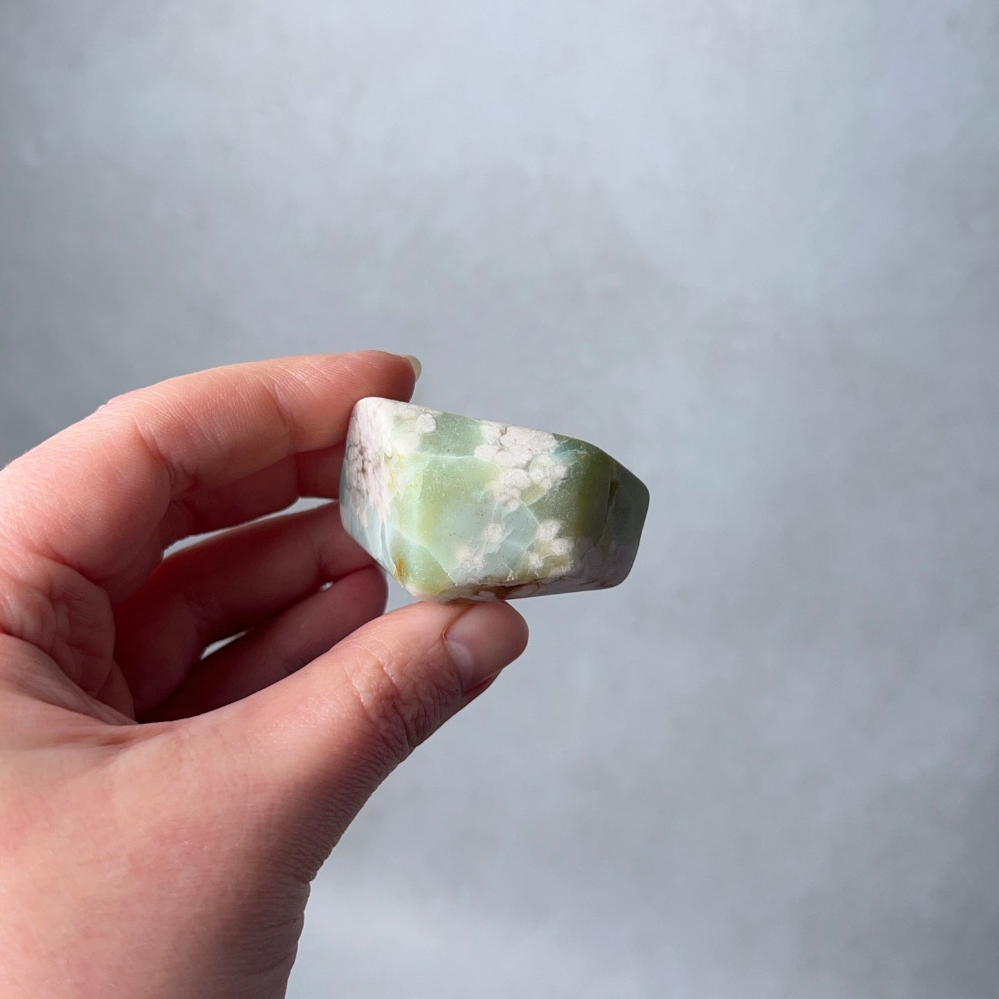 Rare Blue Flower Agate Crystal | Green Flower Agate Freeform