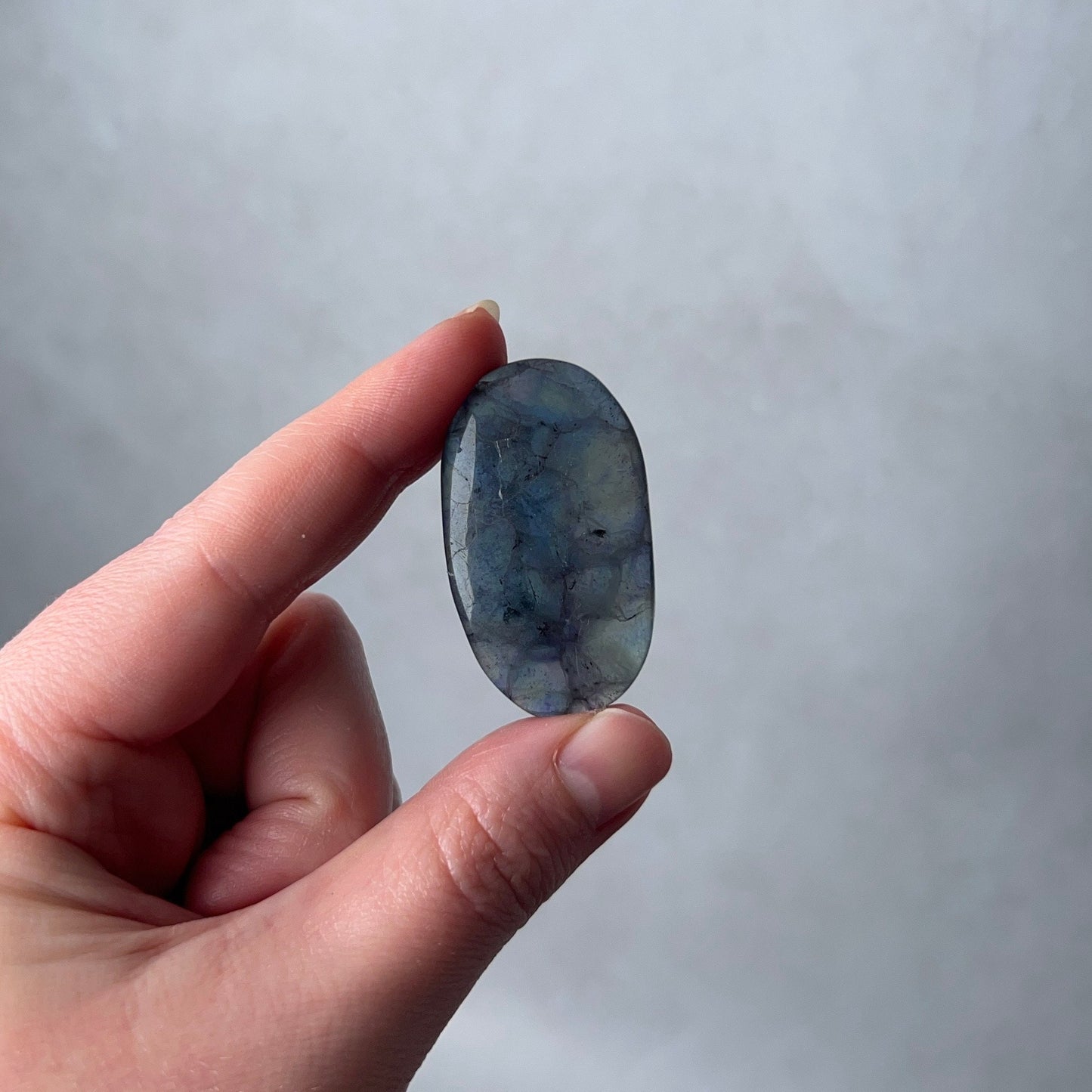 Mini Blue Fluorite Palm | Rainbow Fluorite Crystal