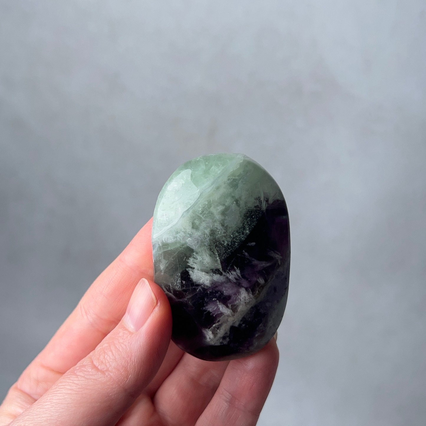 Feather Fluorite Palm | Snowflake Rainbow Fluorite Crystal