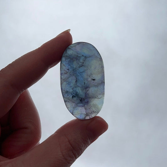 Mini Blue Fluorite Palm | Rainbow Fluorite Crystal